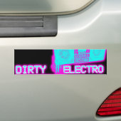 汚れた電子ダンスクラブDJの女の子ネオン人 バンパーステッカー (車上)