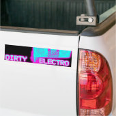 汚れた電子ダンスクラブDJの女の子ネオン人 バンパーステッカー (トラック上)