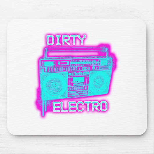 汚れた電子ダンスクラブDJの女の子ネオン人 マウスパッド (正面)