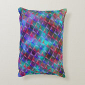 汚れた青い薄紫と3Dまたはピンクの三角形 アクセントクッション (裏面(縦))