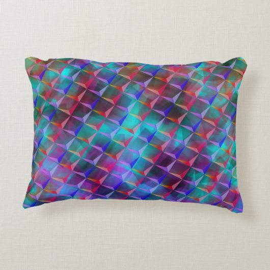汚れた青い薄紫と3Dまたはピンクの三角形 アクセントクッション (裏面)