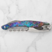 汚れた青い薄紫と3Dまたはピンクの三角形 ソムリエナイフ (裏面)