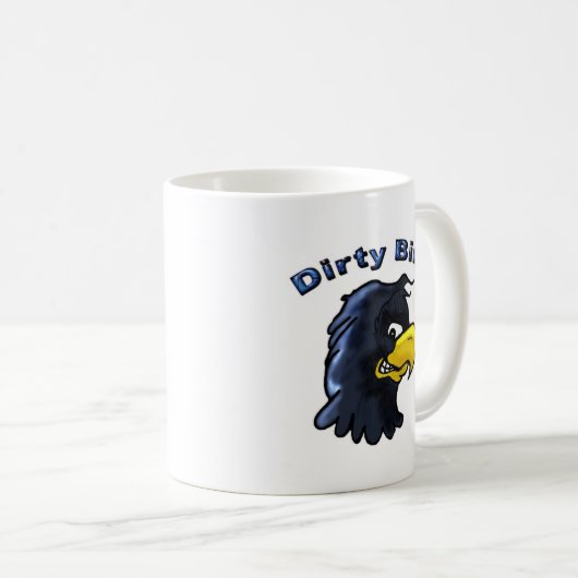 汚れた鳥のコーヒー・マグ コーヒーマグカップ (正面右)