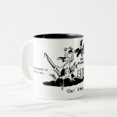 汚れた鳥の浸すマグ ツートーンマグカップ (正面左)