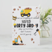 汚れた3歳の誕生日パーティーの招待状 シーズンカード (スタンド正面)
