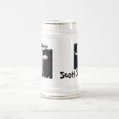 汚れた3箱ステイン ビールジョッキ (中央)