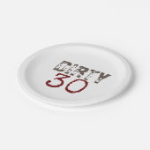 汚れた30枚の第30誕生日の紙皿 ペーパープレート (アングル)
