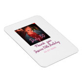 汚れた30歳の誕生日 + 名前 + ピンク + 写真 + 日付 マグネット (右側)