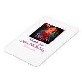 汚れた30歳の誕生日 + 名前 + ピンク + 写真 + 日付 マグネット (左側)