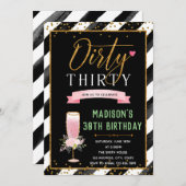 汚れた30歳テーマの誕生日招待状 招待状 (正面/裏面)