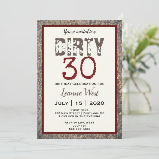 汚れた30第30誕生日 招待状 (スタンド正面)