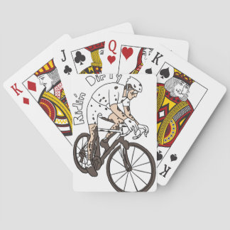 汚れたCyclocrossのライダーの乗車 トランプ