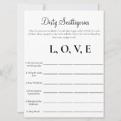 汚れたScattegories ブライズメイド パーティーゲーム 招待状 (正面)