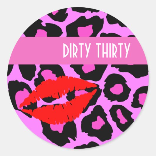 汚れちゃったガール 30歳誕生日お祝いパーティー ラウンドシール (正面)