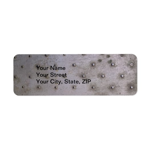 汚れているリベット付き鋼板金属 ラベル (正面)