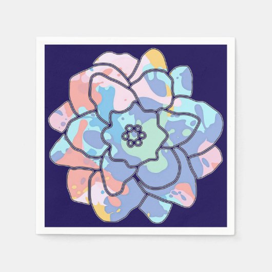 汚れでつくった絵を描花 スタンダードカクテルナプキン (正面)