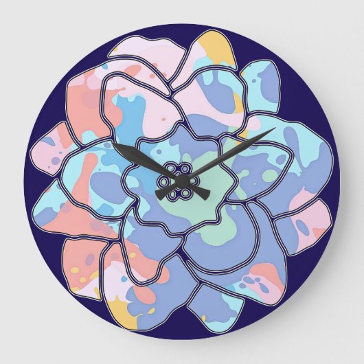 汚れでつくった絵を描花 ラージ壁時計 (正面)