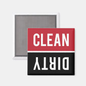 汚れのない赤と黒の食洗機 マグネット (正面/裏面)