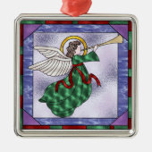 汚れのガラス天使のデザインのクリスマスツリーのオーナメント メタルオーナメント (正面)