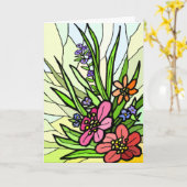 汚れのガラス花園カード カード (黄色い花)