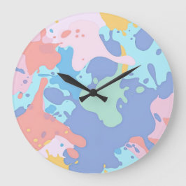 汚れの汚れのパタ絵を描ーン ラージ壁時計