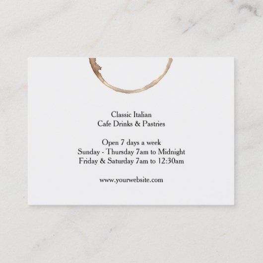 汚れぽっちゃり名刺のあるコーヒー 名刺 (裏面)