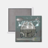 汚れまたは清潔な食洗機プレートと器具 マグネット (正面/裏面)