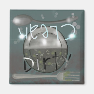 汚れまたは清潔な食洗機プレートと器具 マグネット