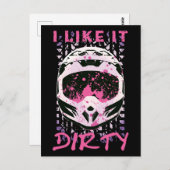 汚れるのが好き – ダートバイクおもしろい引用文 ポストカード (正面/裏面)