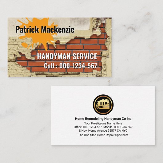 汚れんがの壁剥離漆喰の便利屋 名刺 (正面/裏面)