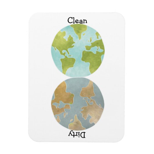 汚れクリーンな地球フレキシブル磁石 マグネット (縦)