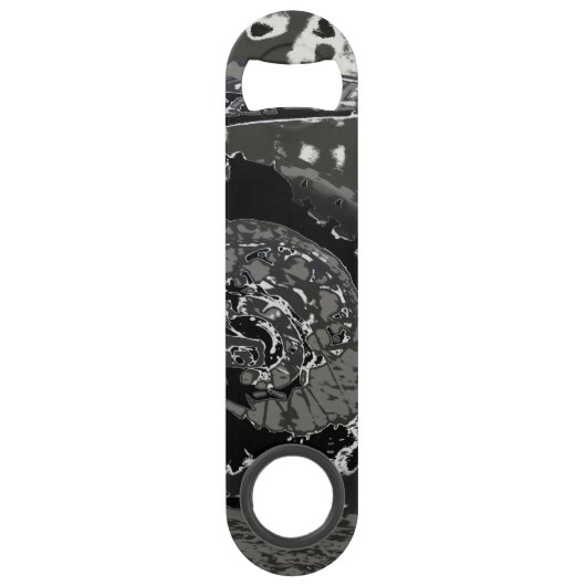 汚れサイクリング（白黒） スピード栓抜き (正面)