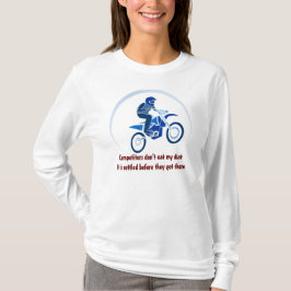 汚れバイクもしくは自転車に乗る人ベクトルサイクリング Tシャツ