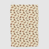 汚れ掘り犬 – パターン父の日の贈り物。 ゴルフタオル (正面)