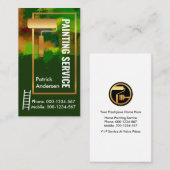 汚れ絵を描た壁の金ゴールドブラシ 名刺 (正面/裏面)