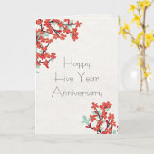 汚れ誕生日5年フラワーカード カード (黄色い花)