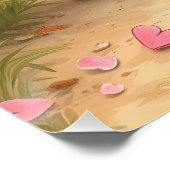 汚れ道にピンクのハートを持つ小さな女の子 ポスター (コーナー)