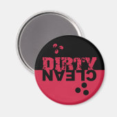 汚れ/クリーン食洗機マグネット黒と赤 マグネット (正面/裏面)