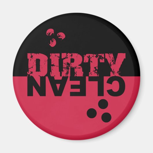 汚れ/クリーン食洗機マグネット黒と赤 マグネット (正面)