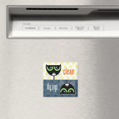 汚れ/清潔な猫 – マグネット (インサイチュ (食洗機))