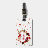 汚カラフル染ハート ラゲッジタグ (正面縦)