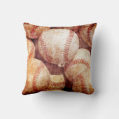 汚グランジいヴィンテージ擦り切れた野球のスポーツ球 クッション (裏面)