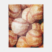 汚グランジいヴィンテージ擦り切れた野球のスポーツ球 フリースブランケット (正面)