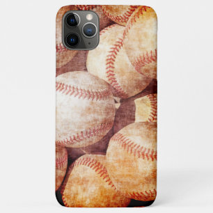 汚グランジいヴィンテージ擦り切れた野球のスポーツ球 iPhone 11 PRO MAXケース