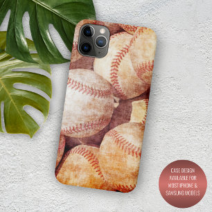 汚グランジいヴィンテージ擦り切れた野球のスポーツ球 iPhone 11 PRO MAXケース