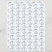 汚ファンキー染された平和サイン模様スクラップブック紙 (正面/裏面)