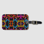汚モダンい模様の黒とカラフル ラゲッジタグ (正面横)