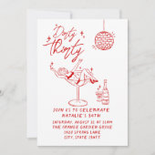 汚図解入りの、写真付きのい30thフォトバースデーパーティー 招待状 (正面)