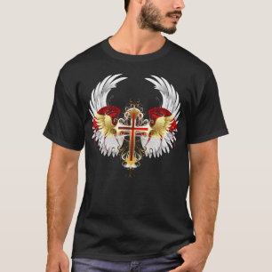 汚染されたアーチエンジェルクリスチャンクロスTシャツ Tシャツ