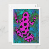 汚点を持つショッキングピンクのカエル シーズンポストカード (正面/裏面)